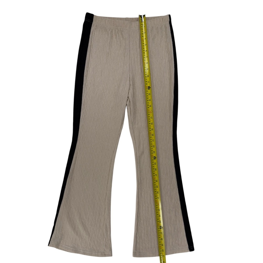 Asymmetrical Textured 2-Piece Set Women S Beige Black Flare - Picture 9 of 10